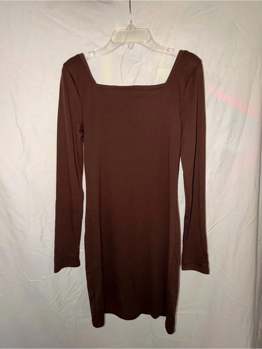 GAP Women's Long Sleeve Square Neck Dress in Dark Brown - Picture 2 of 2